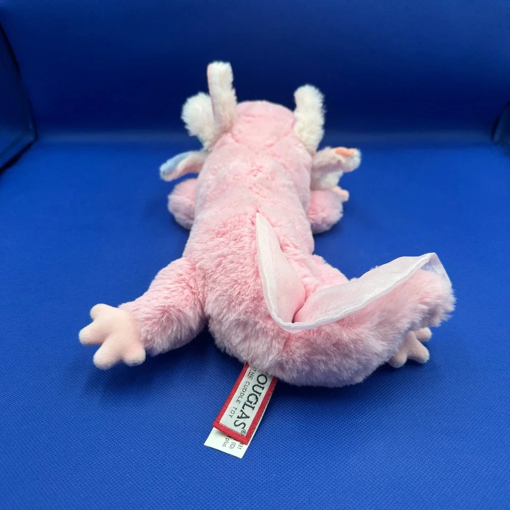 Douglas Pink Axolotl Plush Stuffed Animal Pastel Gills 4811 Lying Salamander Toy